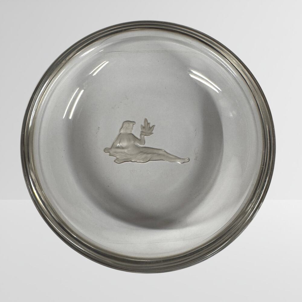 Vintage MCM Val St Lambert Zodiac Candy Dish Virgo Zodiac Series